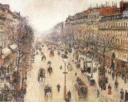 Camille Pissarro The Boulevard Montmartte on a Cloudy Morning oil on canvas